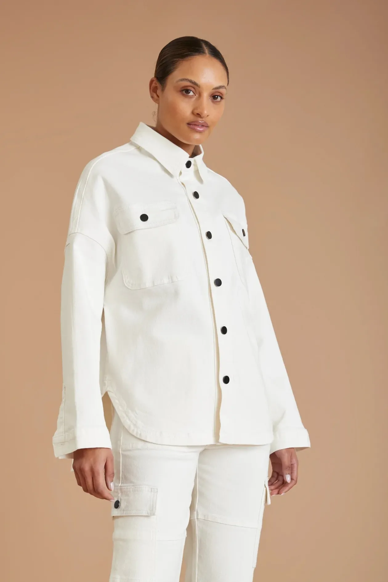 AF Denim Longsleeve Shirt (White)
