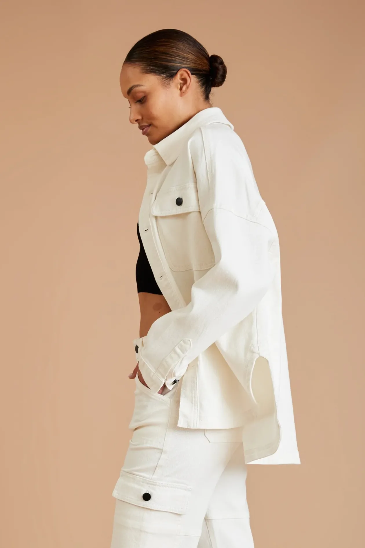 AF Denim Longsleeve Shirt (White)