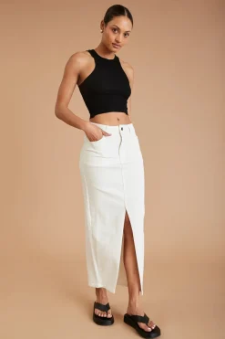 AF Denim Skirt (White)