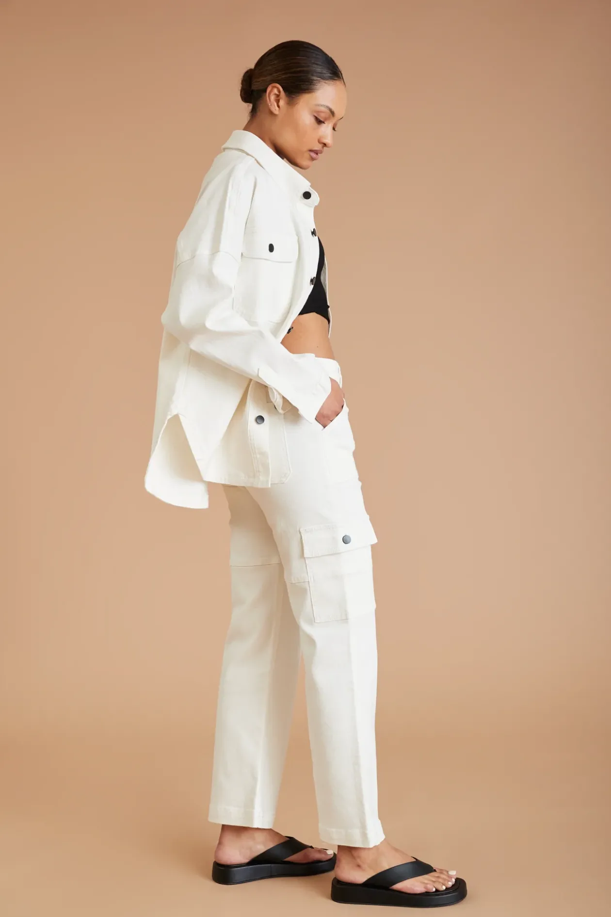AF Denim Utility Pant (White)