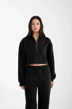 Arlo 1/2 Crop Sweater (Black)