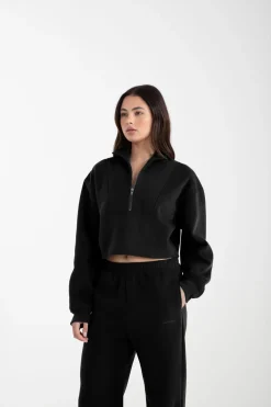 Arlo 1/2 Crop Sweater (Black)
