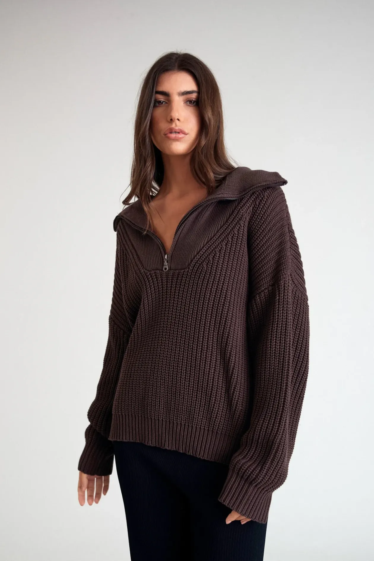 Chunky 1/2 Zip Knit